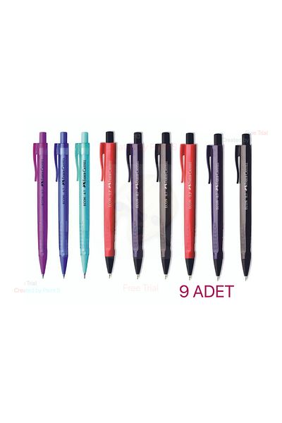 Faber Castell Econ Versatil 9 Pcs Nib Pens Set 3Pcs Clear 6 Pcs Dark Colors