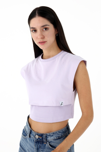 Scorp Λιλά Γυναικείο Crop T-Shirt - Εντολή