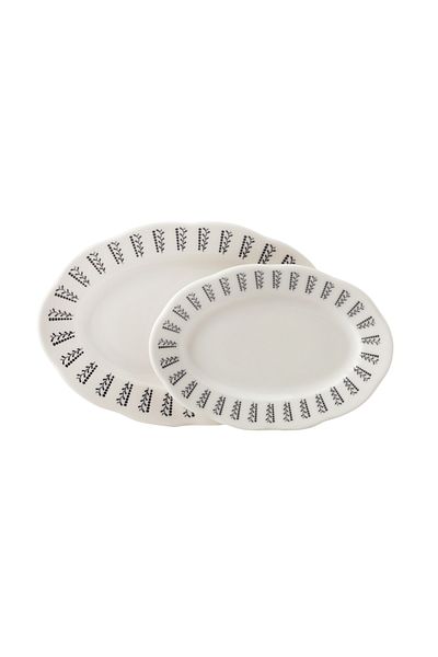 Mudo Concept Black Pearl 2-Piece Boat Plate Set
