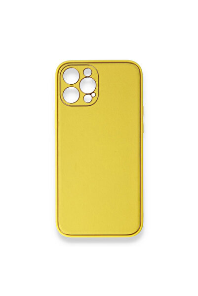 Nettech iPhone 13 Pro Max Compatible Coco Leather Series Back Protection Case - Yellow