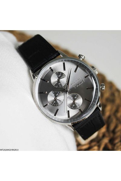 MICHAEL TOMMY Mt20289Gsybgr33 Men's Watch with Leather Band