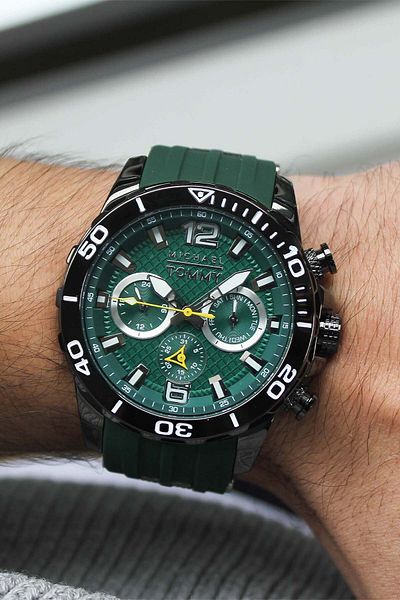 MICHAEL TOMMY Mt20308Gyysy63 Men's Watch with Silicone Band
