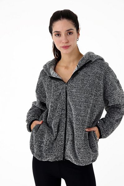 Scorp Gray Voyage Women's Plush Hooded Sweatshirt
