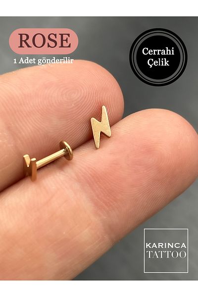 Karınca Piercing Lightning Lightning Design Forward Helix Conch Flat Tragus Ear Piercing Earrings Surgical Steel Jewelry