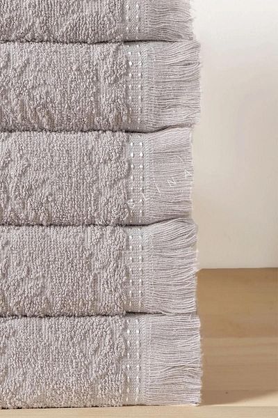 Meslina Home 30X50 cm 6 Pieces Kitchen Towels - Drying Cloth and Hand Towels - Gray