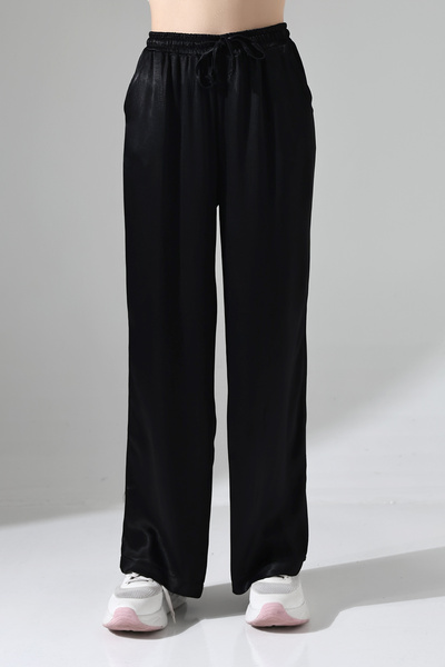Gugus Women's Satin Pants - Comfortable Palazzo Style, Wide Leg