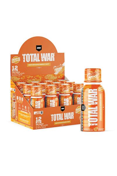 REDCON1 Total War Pre Workout Energy Shots 300mg, Orange Crush, Box OF 12 Pieces