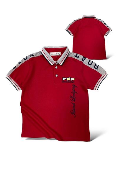 Mnk Baby&Kids Polo Neck Lacoste Children's T-Shirt Mnk0505 Red