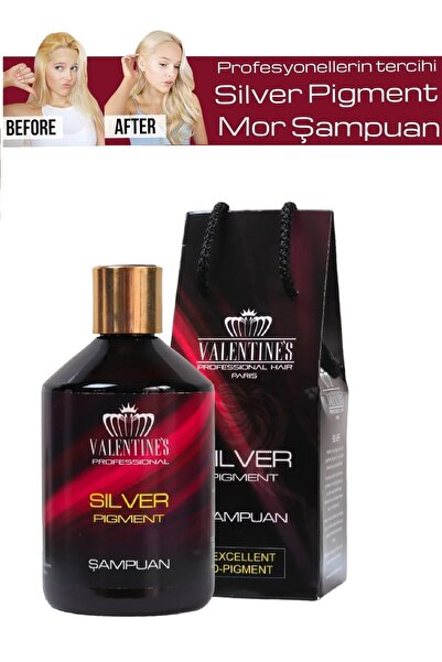 VALENTINES PROFESSIONAL Premium Silver Pigment Mor Şampuan / Her Yıkamada Kuaförden Yeni Çıkmış Gibi