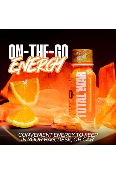 REDCON1 Total War Pre Workout Energy Shots 300mg, Orange Crush, Box OF 12 Pieces