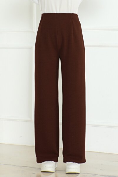Bestenur Asler Wide Leg Trousers 1198 - Bitter Brown