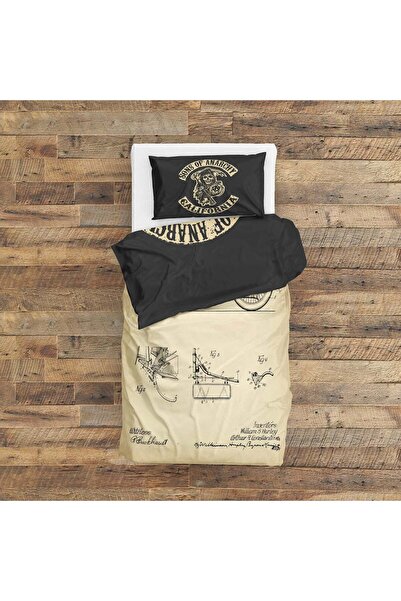 The Lucid Lab Sons of Anarchy & Harleyy Davidson Model 28B Vintage Çift Taraflı Nevresim Takımı - 200 cm x 220 cm