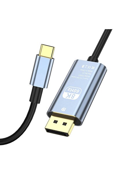 Coverzone Type-C to DP Kablo, 8K 60Hz 200cm Yüksek Hızlı, Tip C to Displayport Kablo 2 Metre ZR858