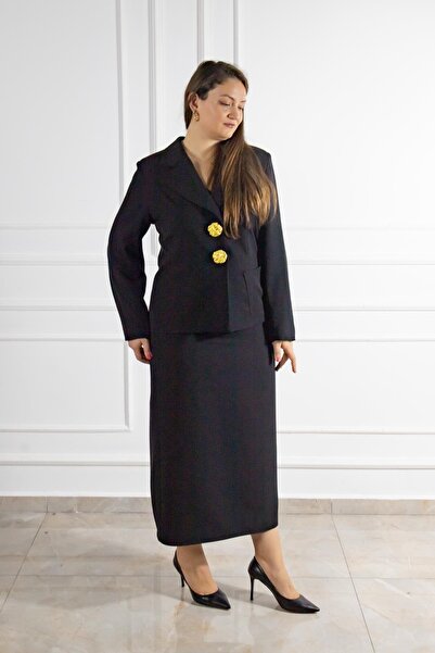 Bedrinxxl Kadın Büyük Beden Gold Etekli Takım