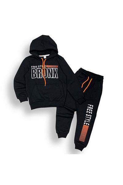 Mnk Baby&Kids Σετ αθλητικής φόρμας Bronx Black Bi-ipple Şardonlu - Mnk0459