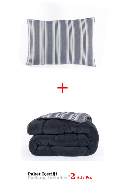 Eponj Home Tek Kişilik Comfort Set Yorganlı 2 Parça Soft Line Antrasit