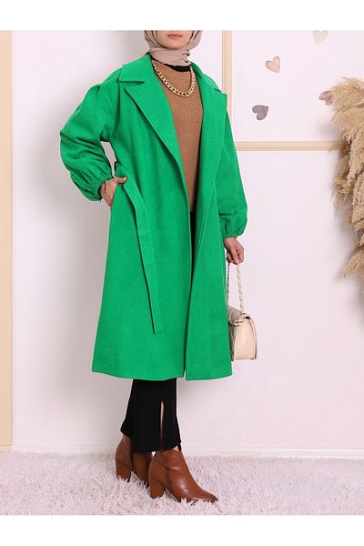 Modamorfo Green Balloon Sleeve Arched Cap