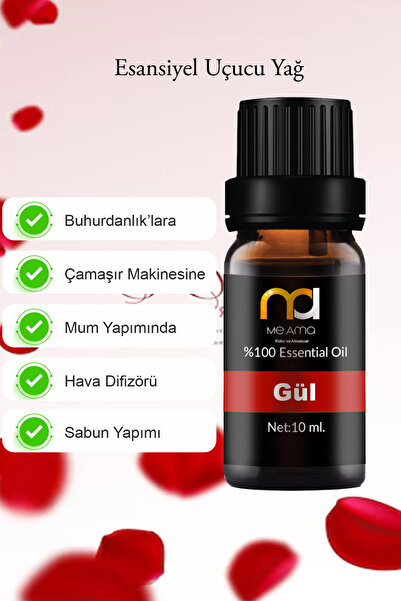 Me Ama Gül Uçucu Yağ Buhurdanlık Yağı Aromaterapi Yağ Difüzör Esansı Buhur Ya...
