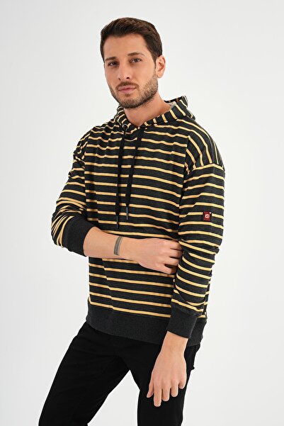 ALEXANDERGARDI Çizgili Kapüşonlu Sweatshırt (UNX-00242)