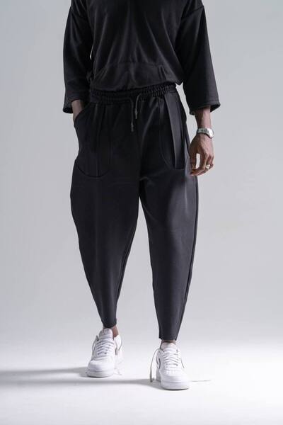 Superbluemexico Men's Premium Black Baguette Trousers with Pockets