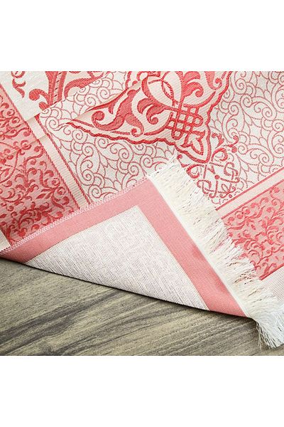 İkranur Red Silk Nur Taffeta Prayer Rug - Gift, 68X110 Cm, 200 g