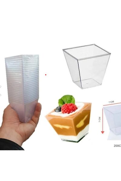 evinss Mica Cubic Clear Extra Hard Mini Prism Presentation Invitation Bowl 200Cc 20 Pieces