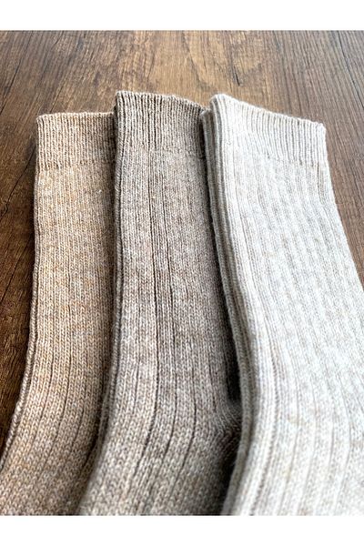 Çorap Kurdu 3 Pairs of Alpaca Wool Winter Thick Unisex Socks