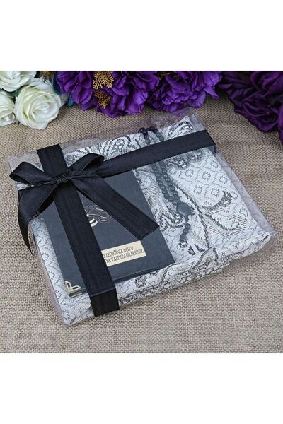 İkranur Hediyelik Kadife Kaplı Yasin Kitabı, Seccade, Kokulu Tesbih, Asetat K...