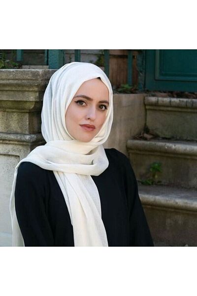 İkranur Cream Cotton Shawl