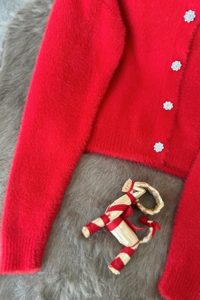 Poliyance Rubi Kırmızı Hırka