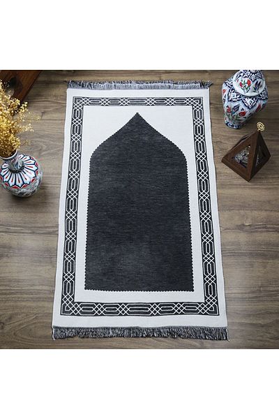 İkranur Gift Double Sided Prayer Rug Khaki Cream 70x130 Cm - 450 gr