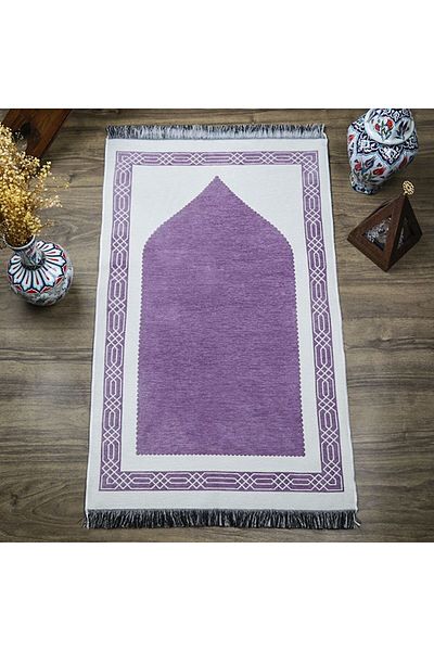 İkranur Gift Double Sided Prayer Rug Lilac Cream 70x130 Cm - 450 gr