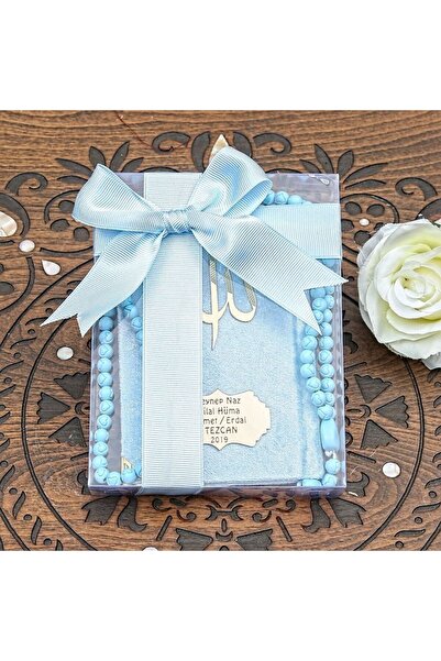 İkranur Kadife Kaplı Yasin Kitabı (ÇANTA BOY), Kokulu Tesbih, Asetat Kutuda (...