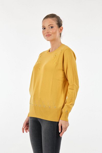 Two Mail Tricotaj de damă brodat cu mânecă lungă minimalistă Twomail - Casual Elegance