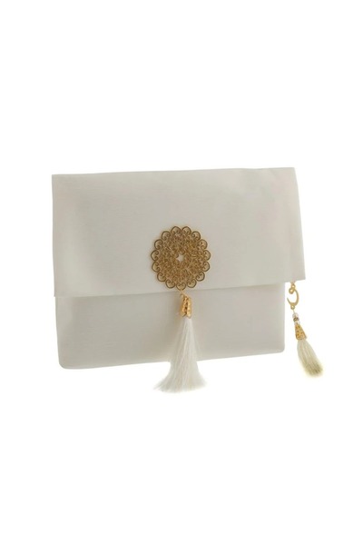 ENSARHAC-UMRE MALZEMELERİ Hediyelik Şantuk Broşlu Seccade Tesbih Kesesi Seti