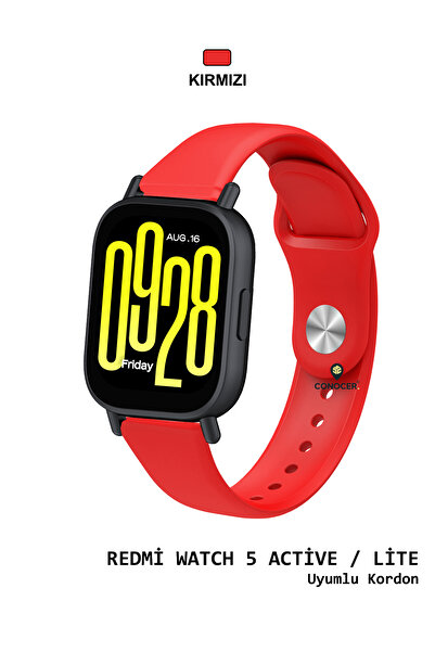 CONOCER Xiaomi Redmi Watch 5 Active / Lite Uyumlu Klasik Esnek Yüksek Kalite Silikon Kordon Kayış