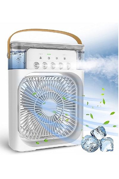 Primo Plus White Portable Air Conditioner, 600ml Water Mist Fan, USB Mist Fan, Desktop Cooling Fan,