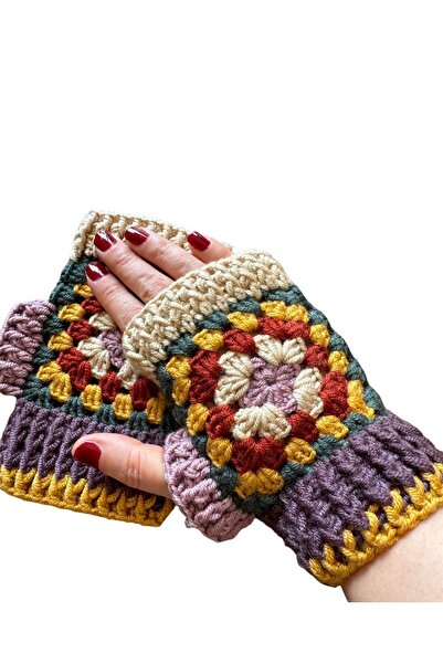 MCARNA Motifli Örgü Yarım Eldiven