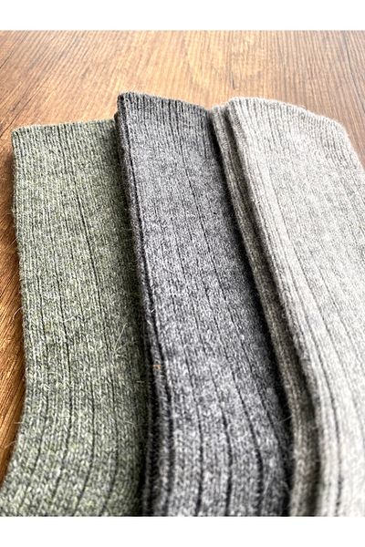 Çorap Kurdu 3 Pairs of Alpaca Wool Winter Thick Unisex Socks