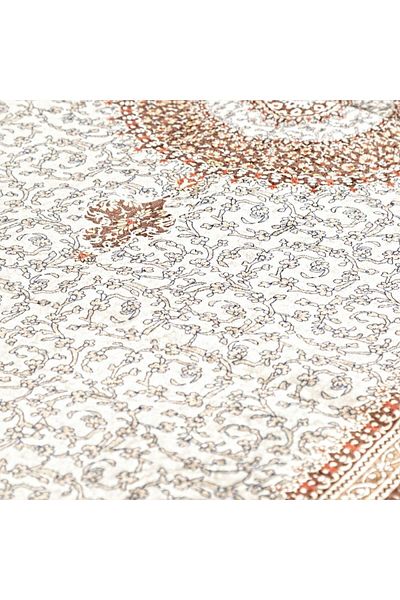 İkranur Luxury Silk Ahu Prayer Rug Brown 70x117 Cm - 550 gr