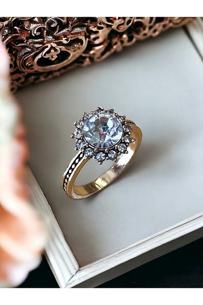FAYRA ACCESSORIES Crystal Stone Sun Figure Ring