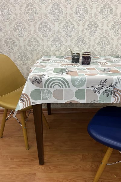 Pimula home Erasable Oilcloth Tablecloth with Pvc Fiber Base_1239