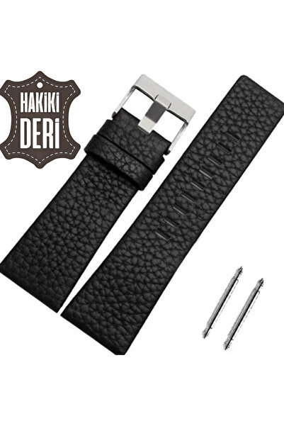 Ezgi Elektronik 1. Kalite 32mm Siyah Deri Saat Kayışı Diesel Model Saat Kordonu