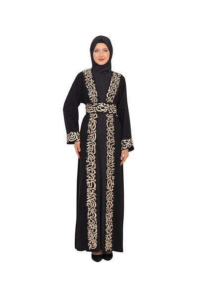 Zaytoon Long Sleeve Embroidered Letters - Oversize Wide Thick Abaya Women's M-3XL C100032