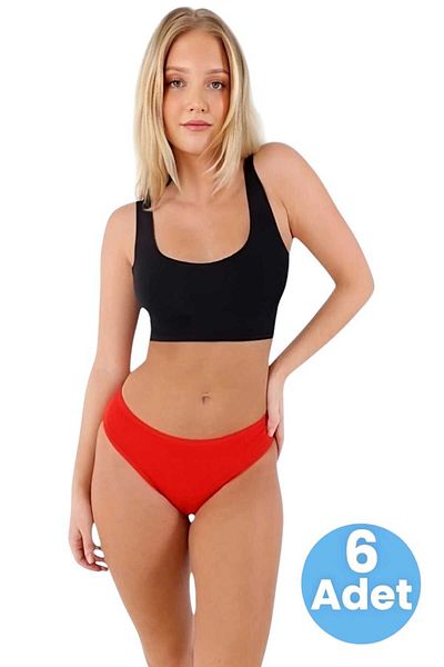 Uniquetrenders Women's Cotton Combed Single Jersey Fabric Bikini Panties Women's Bikini Panties 6 Pieces