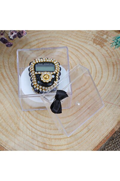 İkranur Lüks Taşlı Siyah Zikirmatik