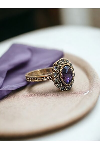 FAYRA ACCESSORIES خاتم بيضاوي من حجر الكريستال