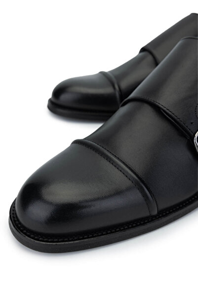 Tamer Tanca Men's Genuine Leather Black Antique Classic Shoes