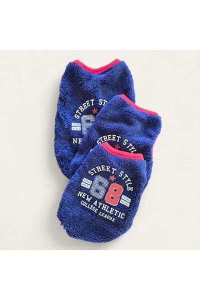 Proxy Paws Printed Navy Blue Plush Dog Sweatshirt