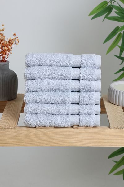 AİRYCOT Gray 30x30 Set of 6 Hand Towels